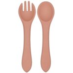 Silicone Spoon and Fork Set (Muted Pink)