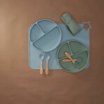Bamboo Spoon and Fork Set (Muted Blue)