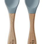 Bamboo Spoon and Fork Set (Muted Blue)