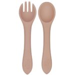 Silicone Spoon and Fork Set (Taupe)